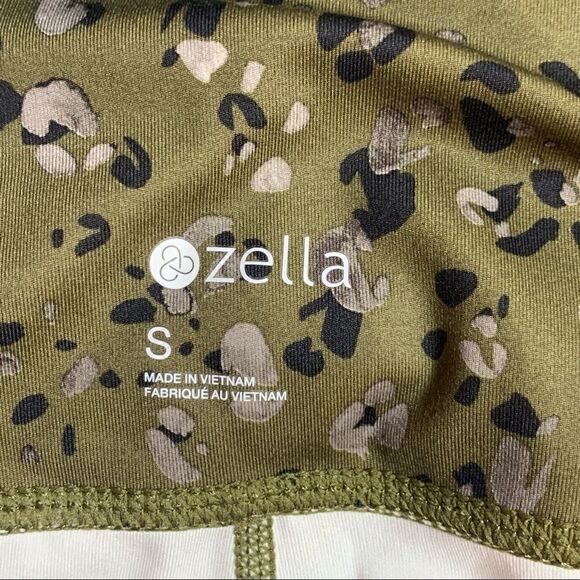 Zella Ultra High Waist Ankle Leggings Green Cheetah Print Womens Size Small - Picture 3 of 8